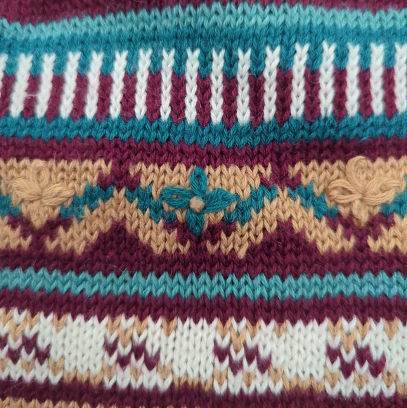 NWOT 90s Petite Fair Isle Cardigan Women’s Small, Cotton, Cabincore, Holiday - Picture 6 of 11